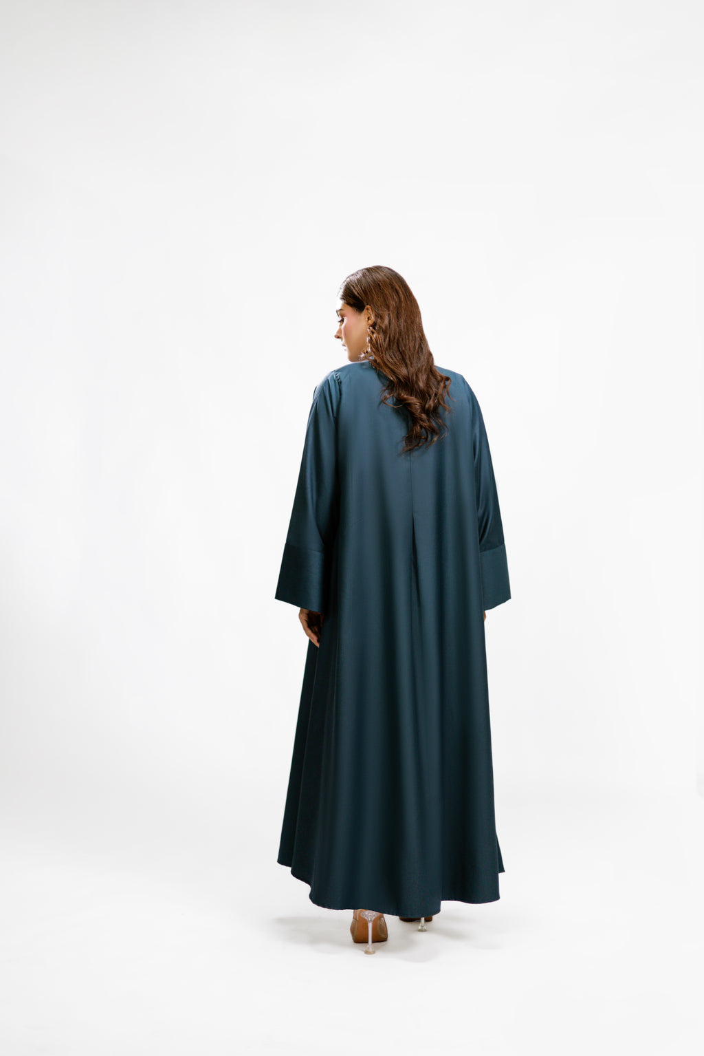 Teal Box Pleated Abaya